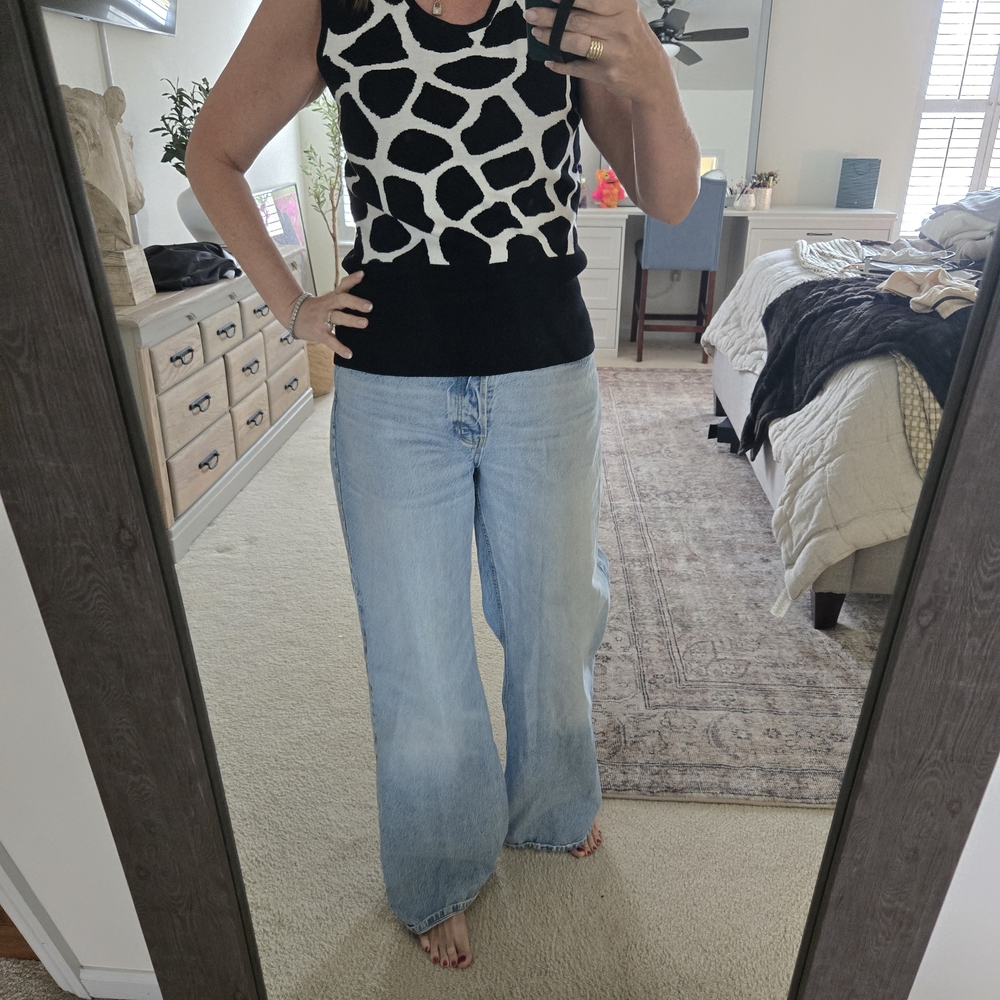 Doncaster Black & Ivory Abstract Sleeveless Knit Top